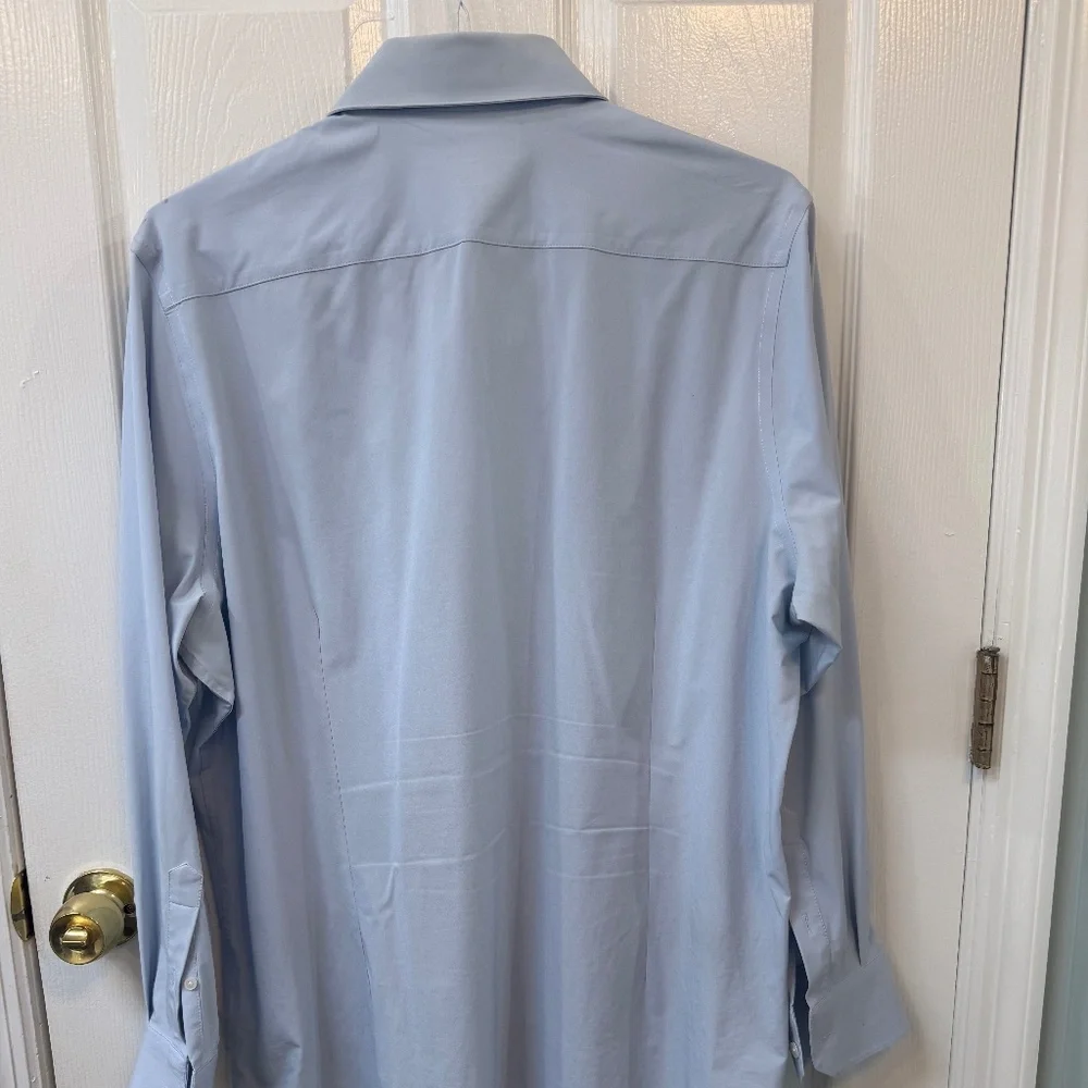 Mizzen+Main Leeward Mens L Classic Fit Light Blue Button Down Performanc Stretch - Picture 2 of 10